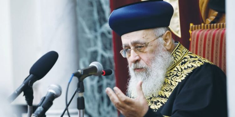 Chief Rabbi of Israel makes controversial remarks about army draft