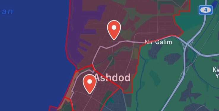 Eight rockets fired toward the city of Ashdod Monday