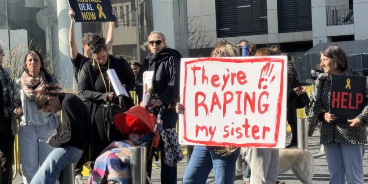 Israelis Protest Outside of Blinken Meeting in Tel Aviv With Shocking Signs