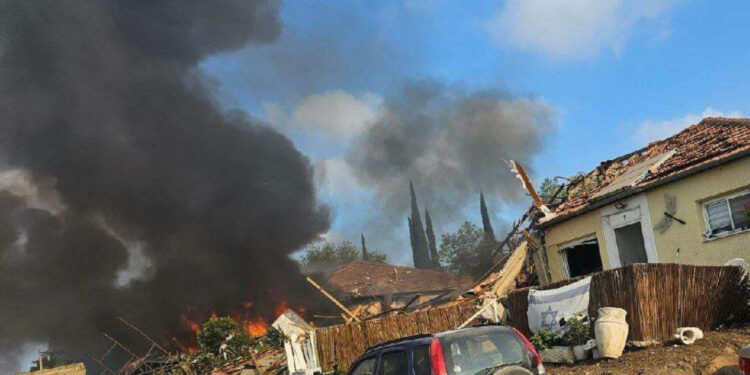 Fires Blaze in Northern Israel After Direct Rocket Hit