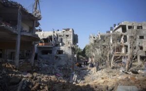 A photo showing the destruction in Gaza